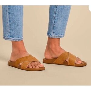 Olukai KIPE'A OHO Leather Pony Hair sandals Women 9 Tan Limited Ed. Hawaii Beach